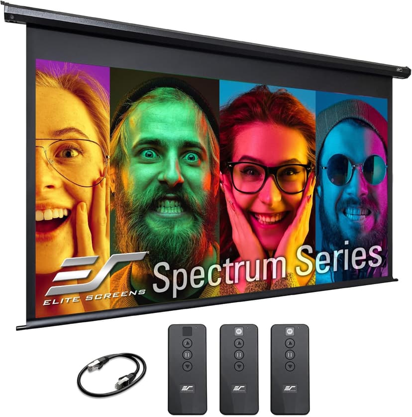 Projector Screen Elite Screens Spectrum, 128-INCH Diag 16:10, Motorized Projection Screen Movie Home Theater 4K/8K Ultra HD Ready, ELECTRIC128X2