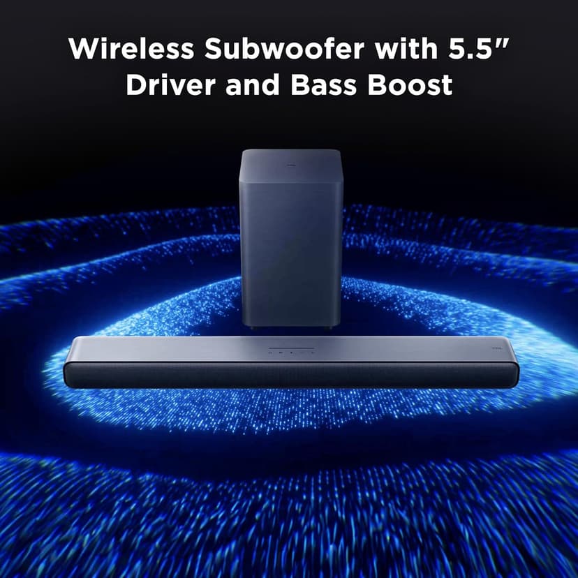 TCL S55H S Class 2.1 Channel Sound Bar with Dolby Atmos, DTS Virtual:X, Wireless Subwoofer, Bluetooth Music Streaming, and Auto Room Calibration