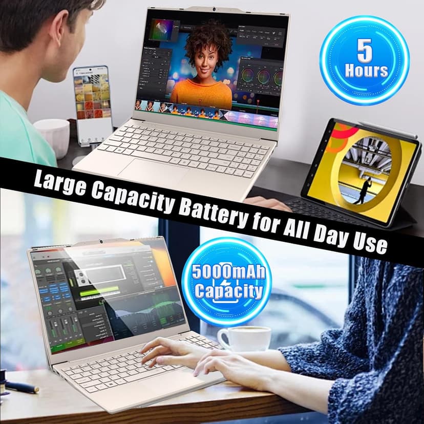 2025 New Portable Laptop,Student and Business,14" FHD IPS Display,N5095 Processor(Beats N4000/N4020),8GB DDR4 RAM,256GB PCIe SSD,Numeric Keypad,2.4/5G WiFi,38WH Battery,Webcam,Mini HDMI,USB(Pink)