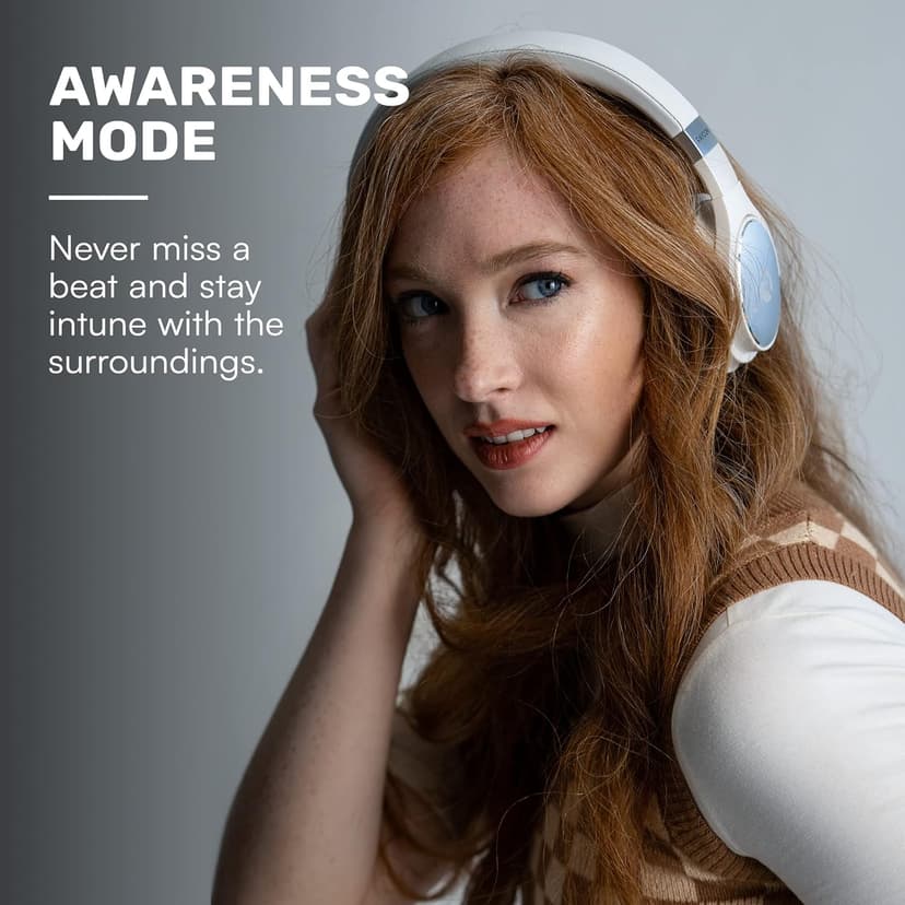 Raycon The Everyday Wireless Bluetooth Over Ear Headphones, with Active Noise Cancelling, Awareness Mode and Built in Microphone, IPX 4 Water Resistance, 40 Hours of Battery Life (Black)