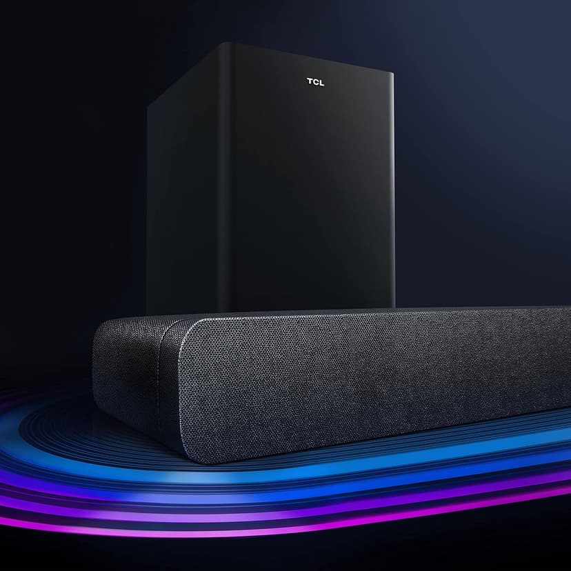 TCL Alto 8 Plus 3.1.2 Channel Dolby Atmos Smart Sound Bar with Wireless Subwoofer, WiFi, Works w/ Alexa, Google Assistant & Apple Airplay 2, Bluetooth – TS8132, 39-inch, Black