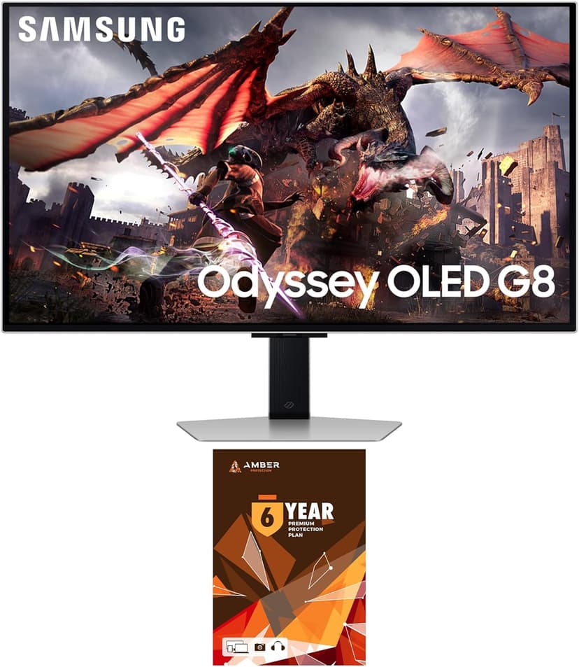 Samsung 32DG8 32 Inch Odyssey G80SD 4k UHD Smart Gaming Monitor with 6 Year Amber Protection Plan (2024)