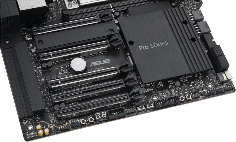 ASUS Pro WS TRX50-SAGE WIFI CEB Workstation motherboard, AMD Ryzen Threadripper PRO 7000 WX,ECC R-DIMM DDR5, 36 power-stage, WiFi 7,PCIe 5.0 x 16,PCIe 5.0 M.2, 10 Gb and 2.5 Gb LAN, multi-GPU support.