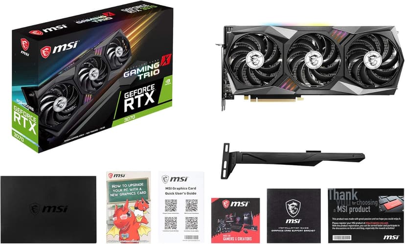 MSI Gaming GeForce RTX 3070 8GB GDRR6 256-Bit HDMI/DP Tri-Frozr 2 TORX Fan 4.0 Ampere Architecture RGB OC Graphics Card (RTX 3070 Gaming X Trio)