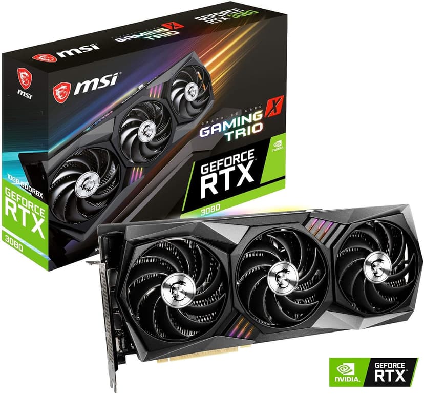 MSI Gaming GeForce RTX 3080 10GB GDRR6X 320-Bit HDMI/DP Nvlink Tri-Frozr 2 Ampere Architecture OC Graphics Card (RTX 3080 GAMING X TRIO 10G)