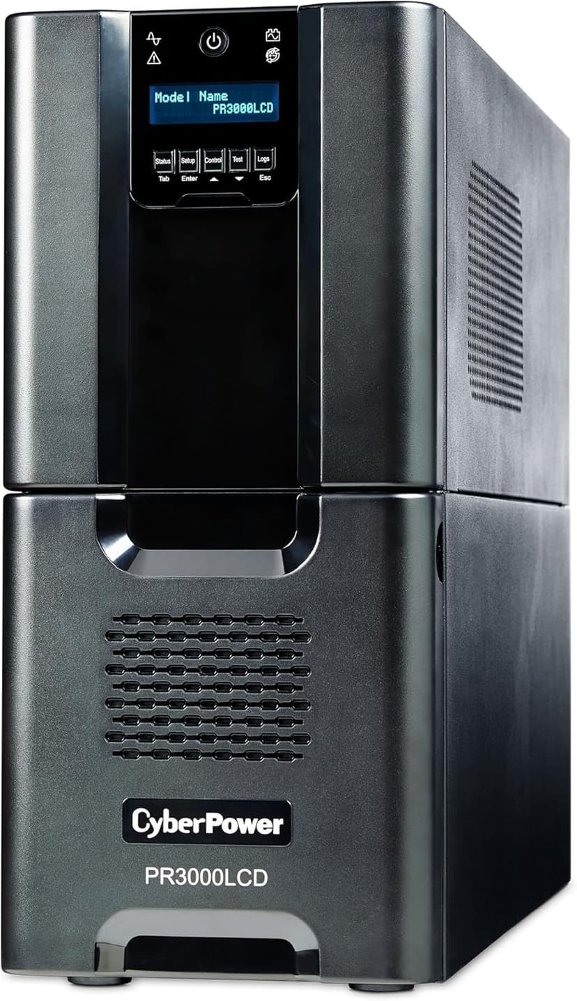 CyberPower PR3000LCD Smart App Sinewave UPS System, 3000VA/2700W, 10 Outlets, AVR, Tower