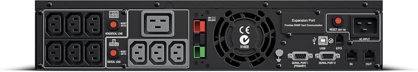 CyberPower PR2200ELCDRTXL2U High-Voltage Smart App Sinewave UPS System, 2200VA/1650W, 10 Outlets, AVR, 2U Rack/Tower
