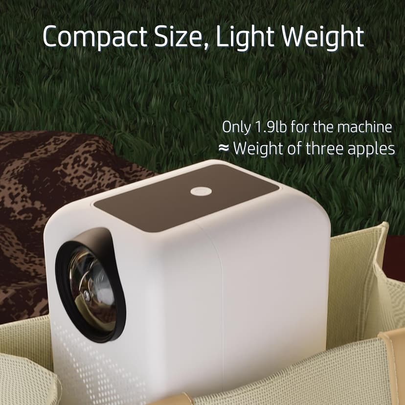 HP Projector CC180W Promo 3 in1, Portable HD Projector - outdoor projector and screen combo, USB-C Power Bank, short throw projector with wifi and bluetooth, Remote Control