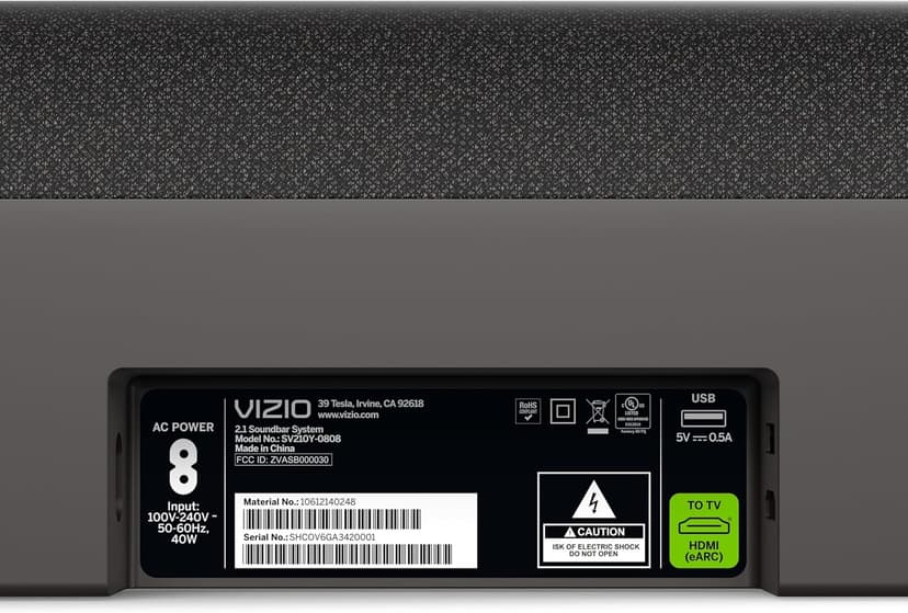 VIZIO All-in-One Soundbar SE w/Dolby Atmos & DTS:X, Bluetooth Speaker, QuickFit™ Compatible – SV210Y-08 (New, 2024 Model)