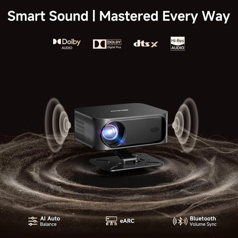 [Netflix-Licensed/Dolby Audio]Outdoor Projector with Wifi 6 and Bluetooth, iSinbox 1080P Native 800ANSI Portable Movie Projector, Built-in Netflix/YouTube/PrimeVideo, Electric Focus Smart Projector