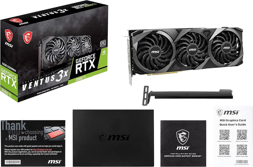 MSI Gaming GeForce RTX 3080 Ti 12GB GDRR6X 320-Bit HDMI/DP Nvlink Tri-Frozr 2 Ampere Architecture OC Graphics Card (RTX 3080 Ti Ventus 3X 12G OC)