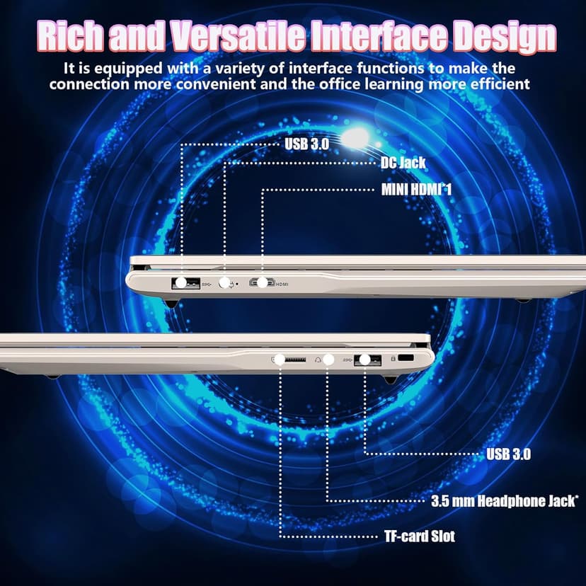2025 New Portable Laptop,Student and Business,14" FHD IPS Display,N5095 Processor(Beats N4000/N4020),8GB DDR4 RAM,256GB PCIe SSD,Numeric Keypad,2.4/5G WiFi,38WH Battery,Webcam,Mini HDMI,USB(Pink)