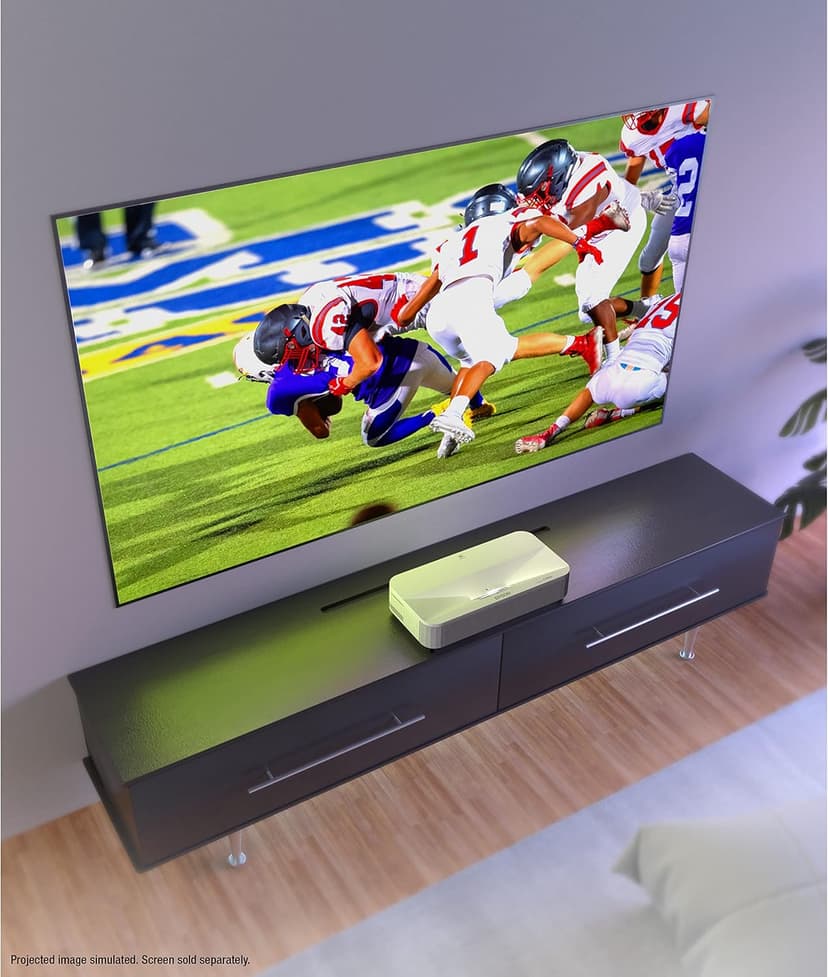 Epson EpiqVision Ultra LS800 Ultra Short Throw 3-Chip 3LCD Smart Streaming Laser Projector, 4,000 Lumens, 4K PRO-UHD, HDR, 150" Class, Android TV, 2.1ch Yamaha Built-in Speakers - White (Renewed)