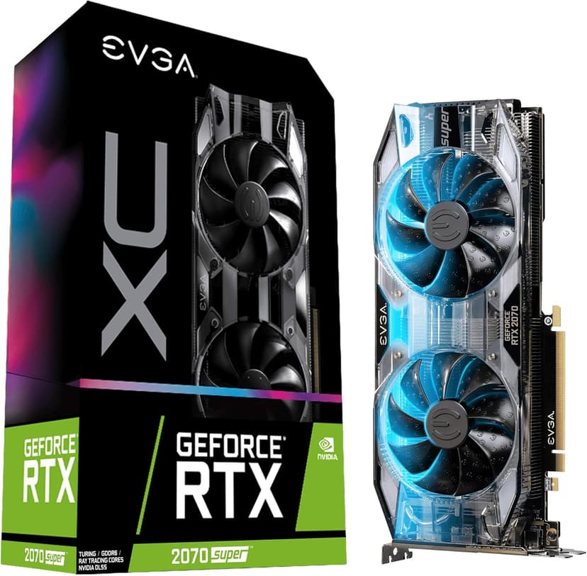 EVGA GeForce RTX 2070 Super XC Gaming, 8GB GDDR6, Dual HDB Fans, RGB LED, Metal Backplate, 08G-P4-3172-KR