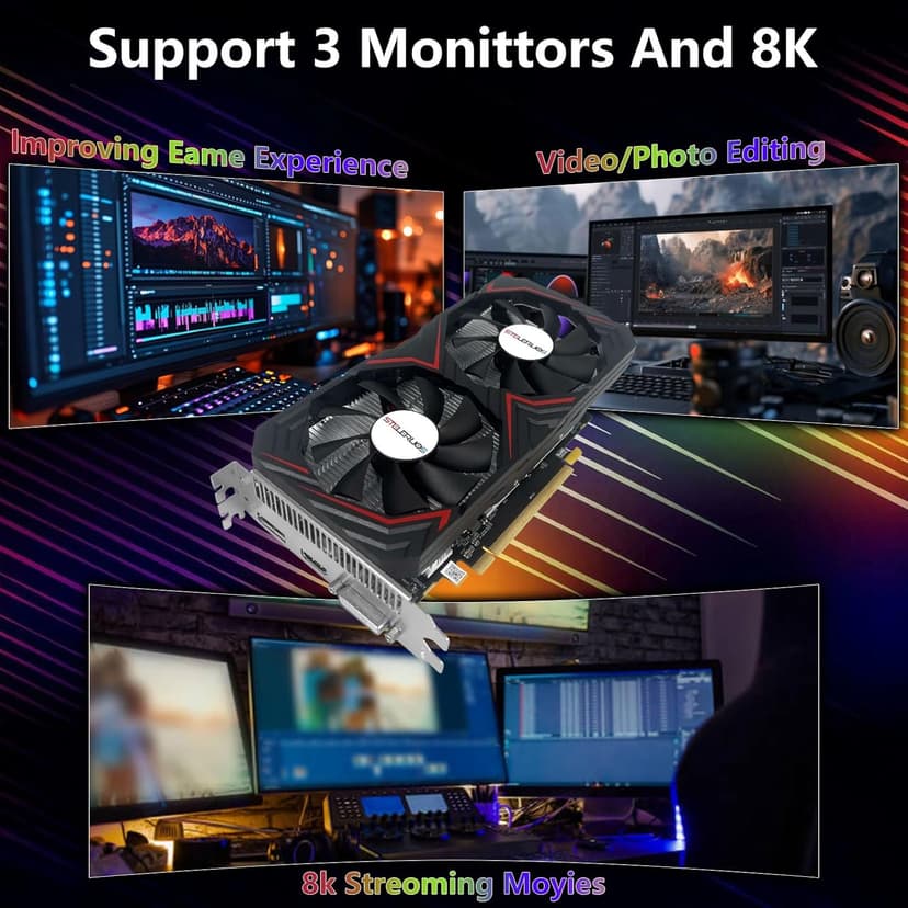 RX 590 Graphics Card 8GB GDDR5 Video Card 256bit PCI Express16X3.0 with Dual Cooling Fans,2304SP GPU DP/HDMI/DVI DirectX 12 Gaming Dual Freeze Fans for Desktop PC