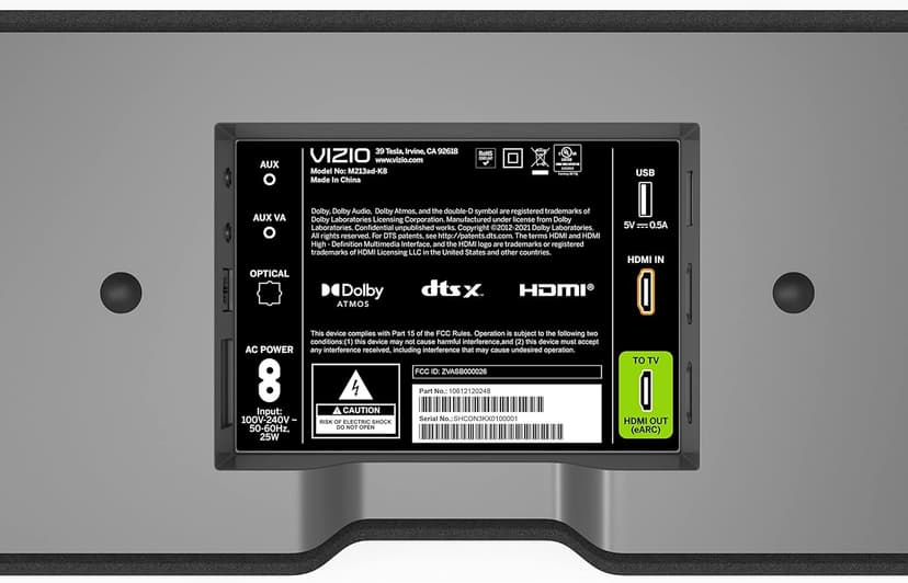 VIZIO M-Series All-in-One 2.1 Immersive Sound Bar with 6 High-Performance Speakers, Dolby Atmos, DTS:X, Built in Subwoofers and Alexa Compatibility, M213ad-K8, 2023 Model
