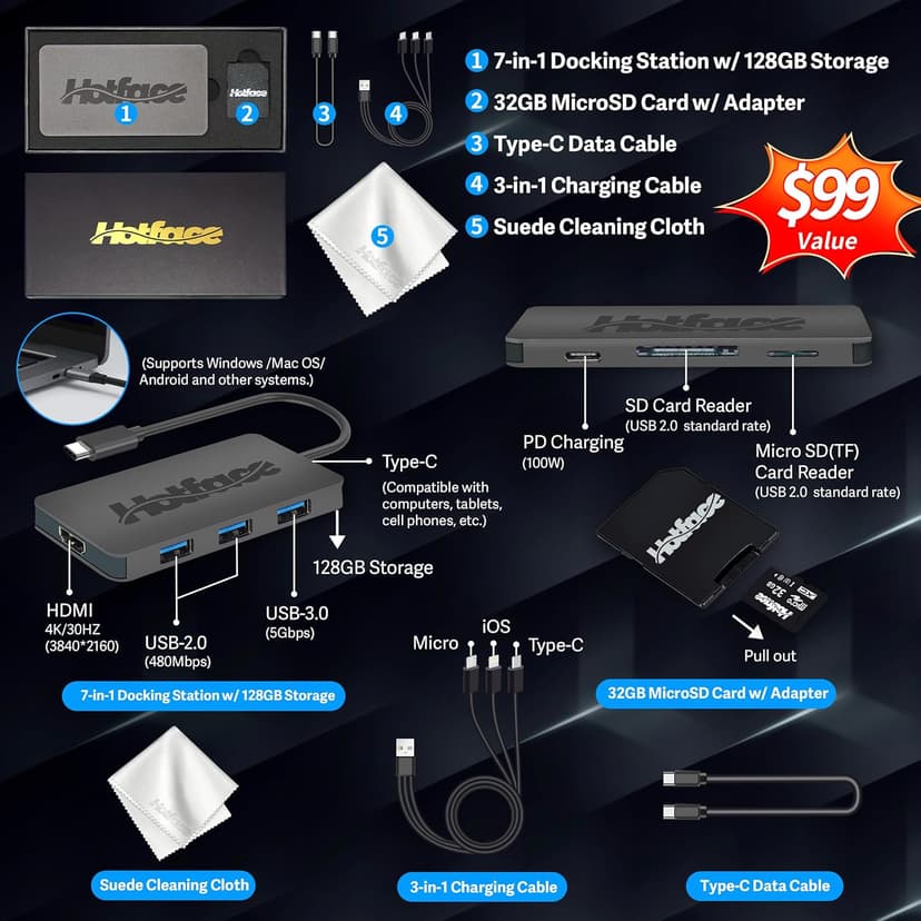 ASUS 14" FHD Laptop, Intel Pentium N6000 Processor, 4GB RAM, 224GB Storage(64GB eMMC+160GB Docking Station Set), Intel UHD Graphics, Webcam, Bluetooth, Win 11, Star Black