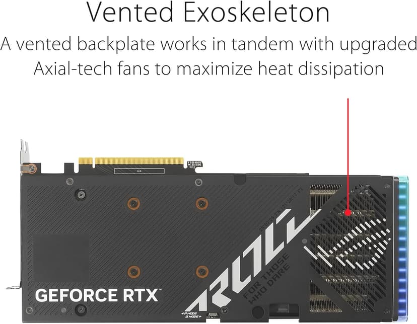 ASUS ROG Strix GeForce RTX™ 4060 OC Edition Gaming Graphics Card (PCIe 4.0, 8GB GDDR6, DLSS 3, HDMI 2.1a, DisplayPort 1.4a, Axial-tech Fan Design, Aura Sync, 0dB Technology)