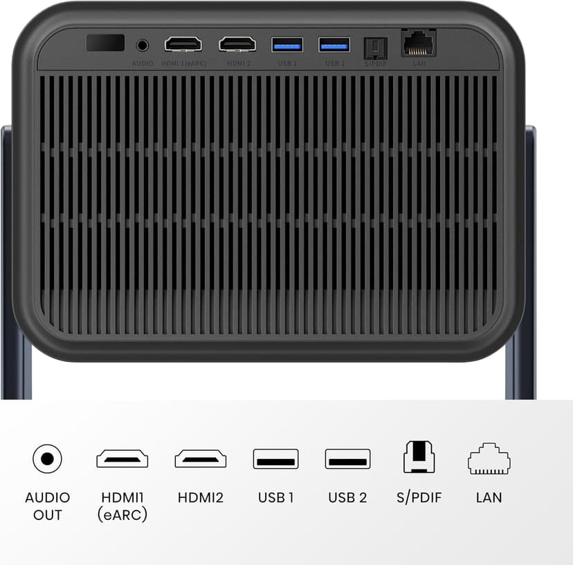 Hisense C2 4K UHD Triple Color RGB Laser Portable Mini Projector, 65”~300", 2000 ANSI Lumens, 110% BT.2020 Wide Color Gamut, Dolby Vision, Sound by JBL, Netflix, WIFI 6E