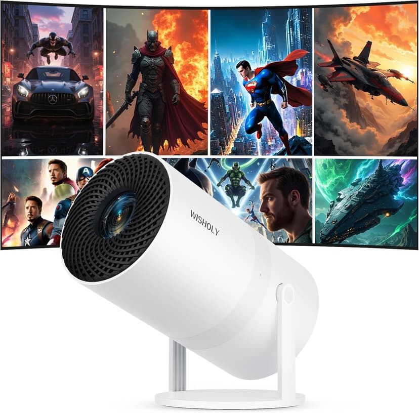 Mini Projector with Two-way Bluetooth, Portable Movie Projector with 180° Rotatable, 1080P HD Supported, Auto Vertical Keystone, Compatible with Smartphone, TV Stick, Laptop, HDMI, USB