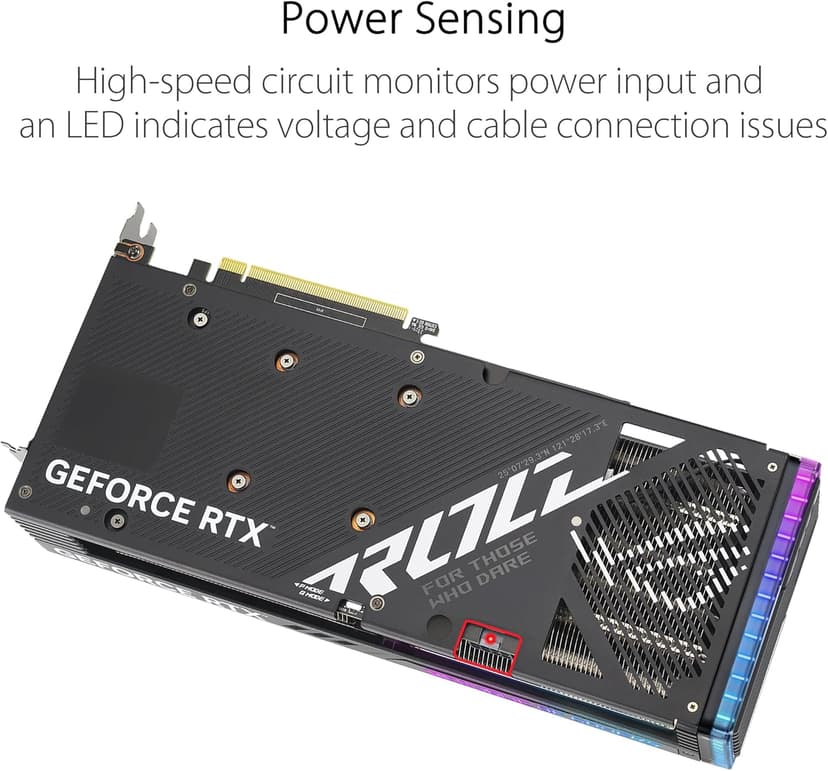 ASUS ROG Strix GeForce RTX™ 4060 OC Edition Gaming Graphics Card (PCIe 4.0, 8GB GDDR6, DLSS 3, HDMI 2.1a, DisplayPort 1.4a, Axial-tech Fan Design, Aura Sync, 0dB Technology)