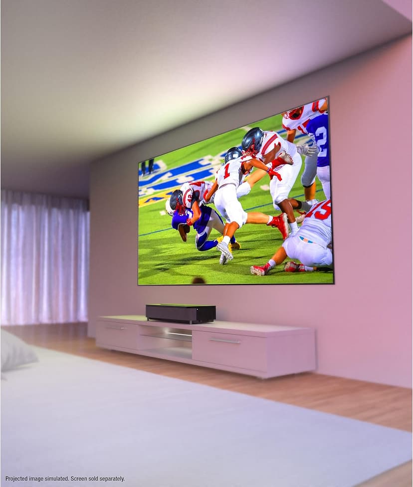 Epson EpiqVision Ultra LS800 Ultra Short Throw 3-Chip 3LCD Smart Streaming Laser Projector, 4,000 Lumens, 4K PRO-UHD, HDR, 150" Class, Android TV, 2.1ch Yamaha Built-in Speakers - Black (Renewed)