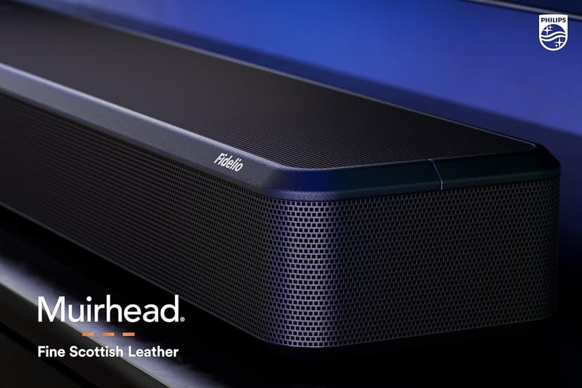 PHILIPS Fidelio FB1 7.1.2-Channel Surround Sound Soundbar with Integrated Dolby Atmos and Subwoofer + DTS Play-Fi, All-in-One, Premium Design and Materials