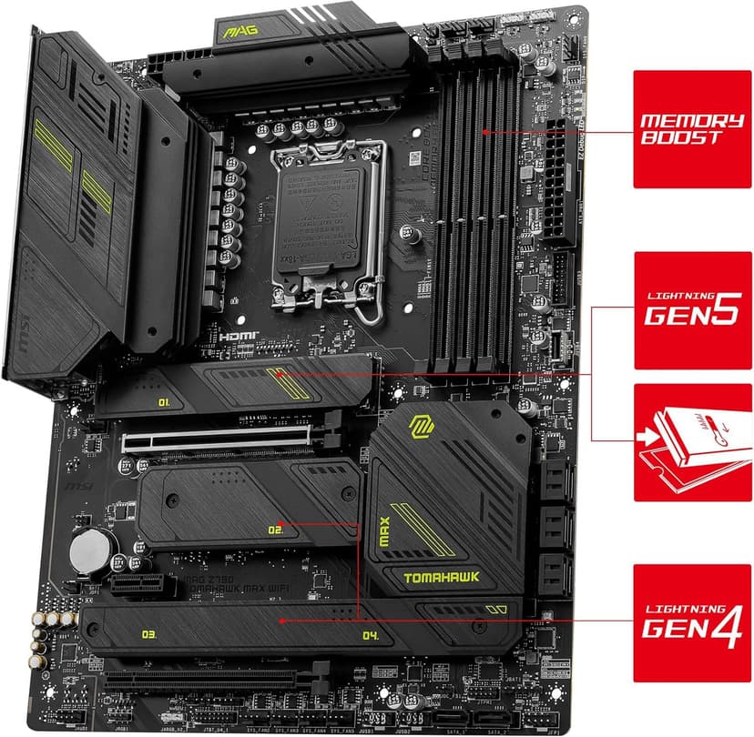 INLAND by Micro Center CPU Motherboard Intel i9-14900K 14th Gen 24-Cores LGA 1700 Desktop Processor with MSI MAG Z790 Tomahawk MAX WiFi Gaming Motherboard