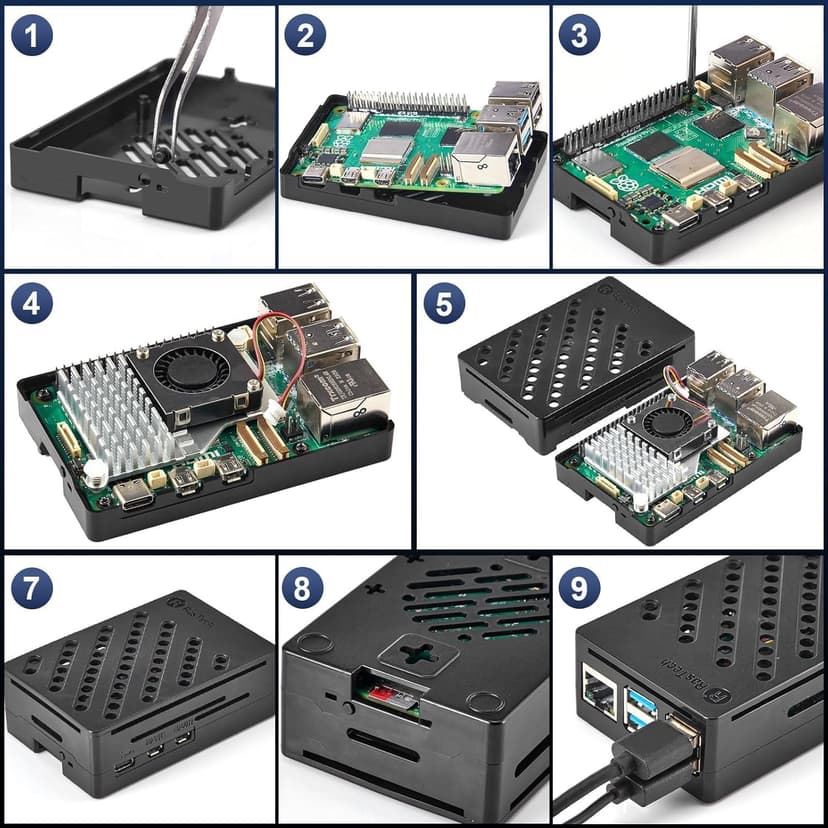 RasTech Raspberry Pi 5 Kit 8GB RAM with Pi 5 Case,Active Cooler,Screwdrive and Raspberry Pi 5 8GB Board Included