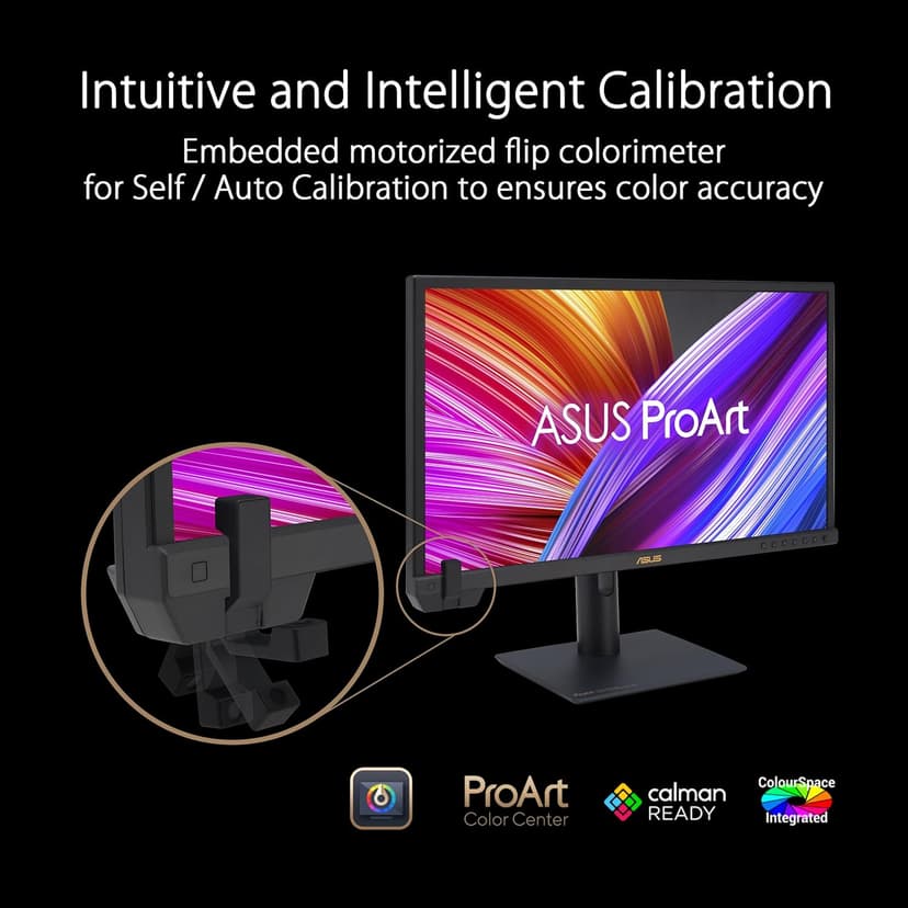 ASUS ProArt Display 24” 4K 12G-SDI HLG Professional Monitor (PA24US) - IPS, UHD (3840 x 2160), 99% Adobe RGB, 95% DCI-P3, ΔE < 1, USB-C, Built-in Motorized Colorimeter, Calman Ready, 3 Year Warranty