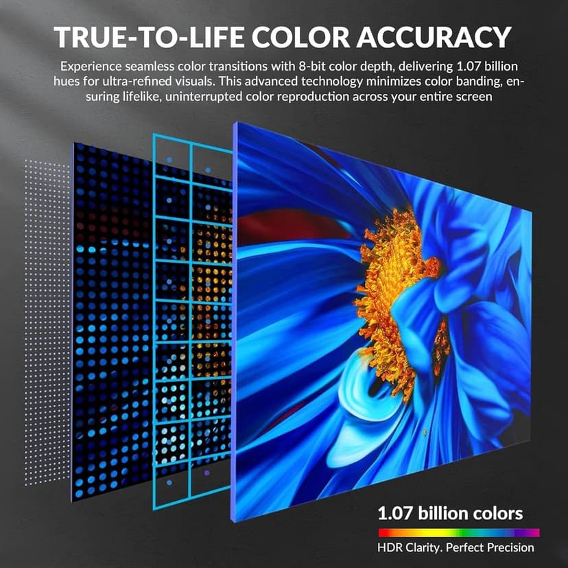 32 Inch 4K UHD Monitor (3840x2160), IPS,60Hz Refresh Rate, 100% sRGB, AMD FreeSync, 178° Viewing Angle, HDMI/DisplayPort, VESA 100x100mm Mount Compatible, Tilt Adjustable - Black