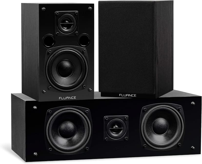 Fluance Elite High Definition Surround Sound Home Theater 5.1 Speaker System Including 3-Way Floorstanding Towers, Center Channel, Rear Surround Speakers and a DB10 Subwoofer - Black Ash (SX51BR)