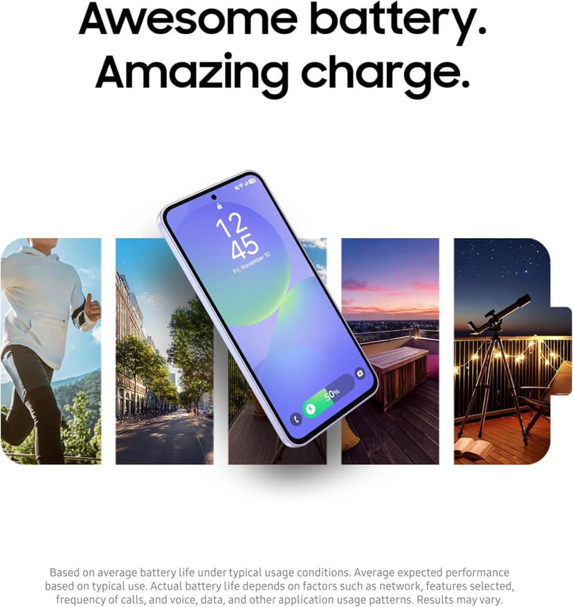 Samsung Galaxy A36 5G A Series, 128GB Unlocked Android Smartphone, AMOLED Display, Rugged Design, 5G Connectivity, Affordable Performance, US Version, 2025, US 1 Yr Warranty, Awesome Lavender