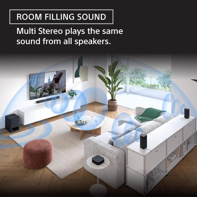 Sony BRAVIA Theater System 6, 5.1ch Home Theater System Sound bar with subwoofer and Rear Speakers, Surround Sound by Dolby Atmos/DTS:X Compatible HT-S60