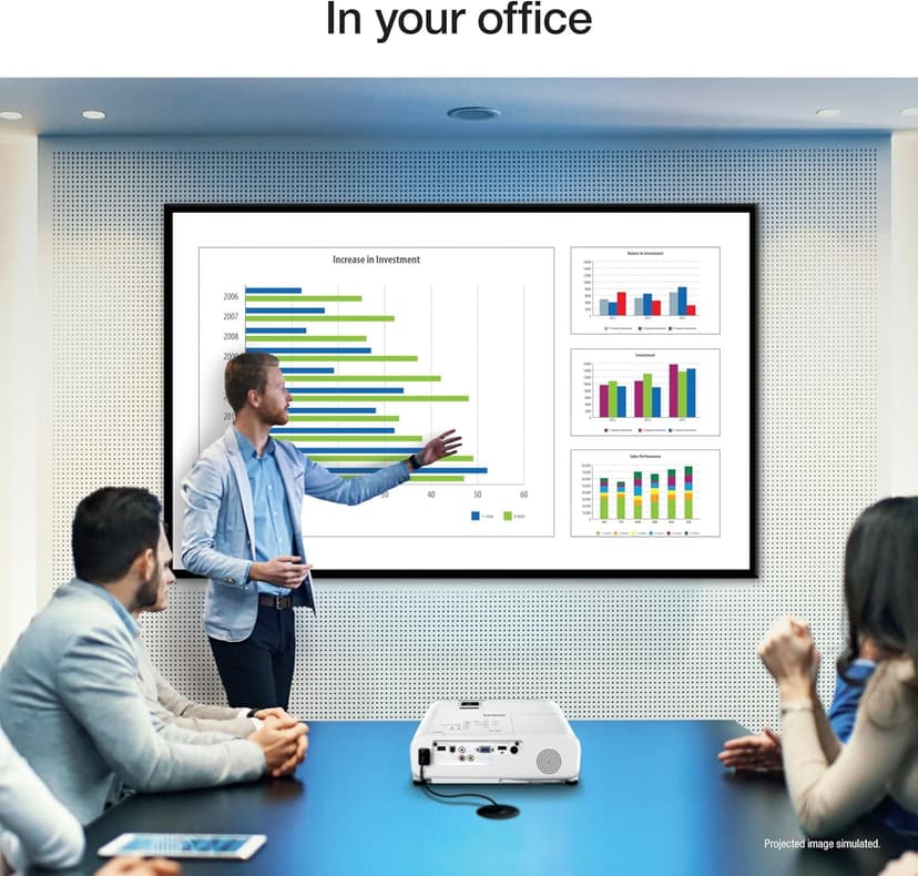 Epson Pro EX7280 3-Chip 3LCD WXGA Projector, 4,000 Lumens Color Brightness, 4,000 Lumens White Brightness, HDMI, Built-in Speaker, 16,000:1 Contrast Ratio