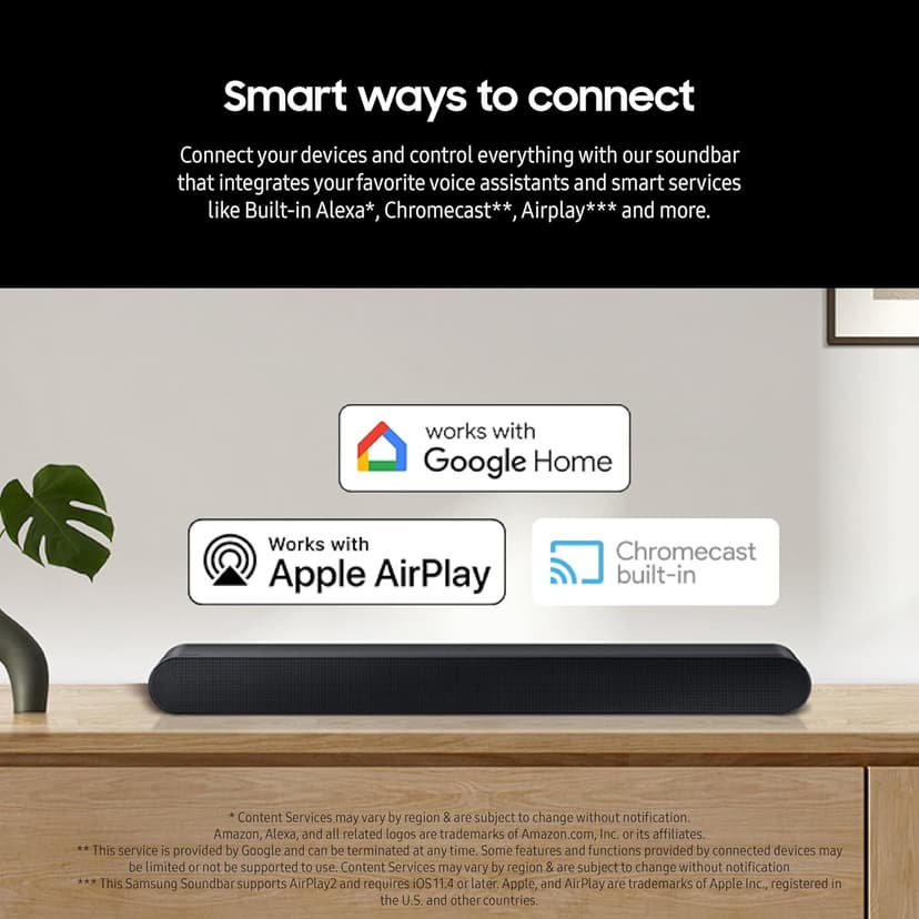 SAMSUNG S60D 5.0ch Soundbar w/Wireless Dolby Atmos Audio, All-in-One Design, Q-Symphony, SpaceFit Sound Pro, Adaptive Sound, Game Mode Pro with Alexa Built-in, HW-S60D/ZA