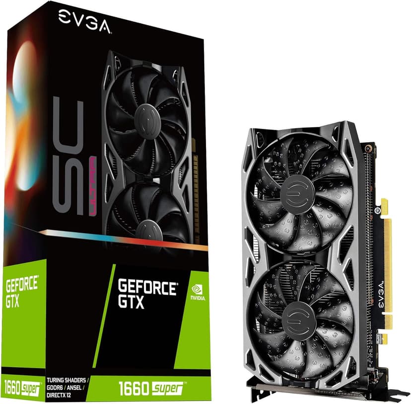 EVGA 06G-P4-1068-KR GeForce GTX 1660 Super Sc Ultra Gaming, 6GB GDDR6, Dual Fan, Metal Backplate