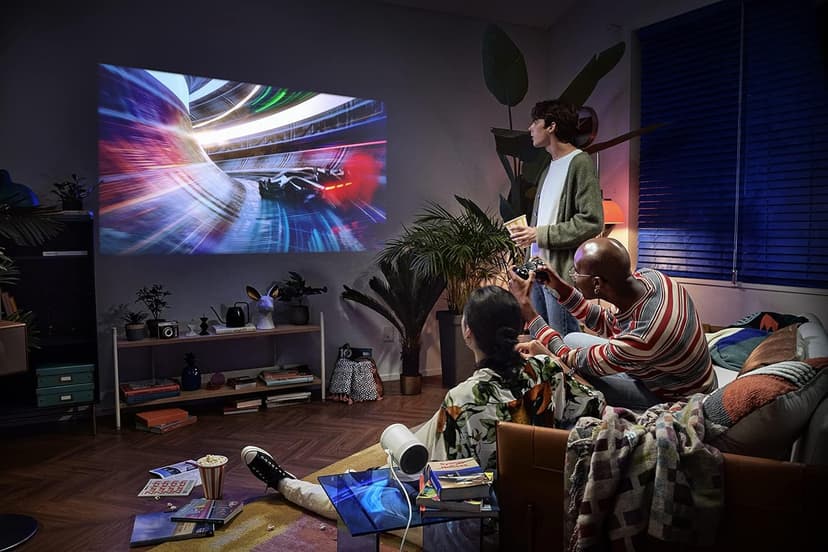 SAMSUNG 30" - 100" The Freestyle FHD HDR Smart Portable Projector for Indoor and Outdoor Home Theater, Big Screen Experience with Premium 360 Sound w/ Alexa Built-In (SP-LSP3BLAXZA)
