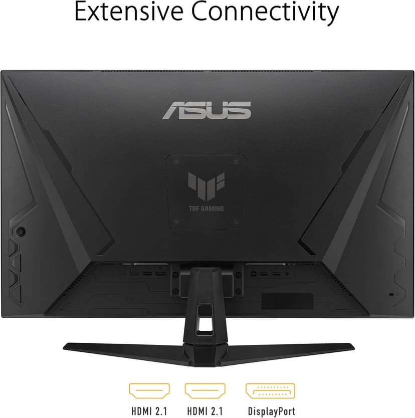 ASUS TUF Gaming 32” (31.5” viewable) 4K HDR DSC Gaming Monitor (VG32UQA1A) - UHD (3840 x 2160), 160Hz, 1ms, Extreme Low Motion Blur Sync, Freesync Premium, HDMI2.1, Speakers, 120% sRGB, DisplayHDR 400