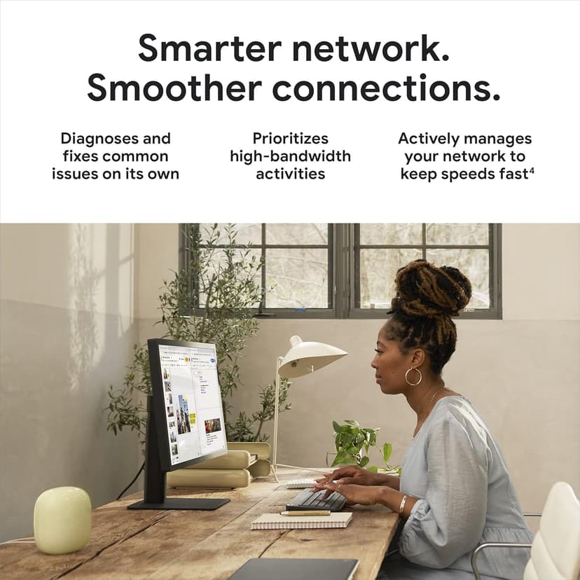 Google Nest WiFi Pro - 6E - Reliable Wi-Fi System with Fast Speed and Whole Home Coverage - Mesh Wi-Fi Router - 3 Pack - Snow, Linen, Fog