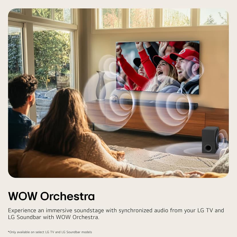 LG S60T 3.1 ch. Soundbar with Wireless Subwoofer, Dolby Audio, TV Synergy, Wow Interface, AI Sound Pro (2024 Model)