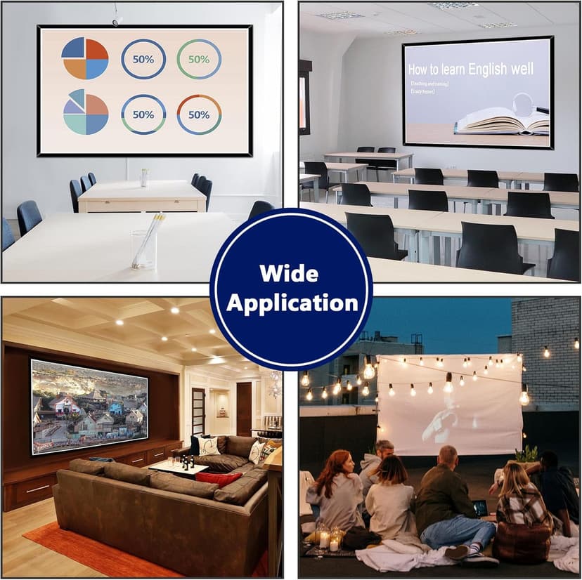 Yescom 177" 16:9 DIY Projection Screen Material Matte White PVC Projector Screen Coated 154"x86" Indoor Outdoor Home Theater Conference Room