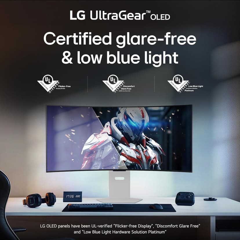 LG 39GX90SA-W 39-inch Ultragear WQHD (3440 x 1440) OLED Curved Gaming Monitor 240Hz, 1ms, NVIDIA G-Sync Compatible, AMD FreeSync Premium, VESA DisplayHDR True Black 400, webOS, USB Type-C, White