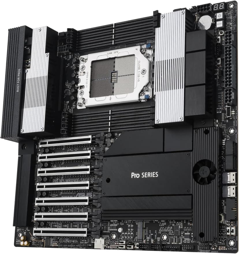ASUS Pro WS WRX90E-SAGE SE EEB Workstation Motherboard, AMD Ryzen™ Threadripper™ PRO 7000 WX-Series, ECC R-DIMM DDR5, 32 Power-Stage,7xPCIe 5.0x16, PCIe 5.0 M.2, 10Gb & 2.5Gb LAN, Multi-GPU Support