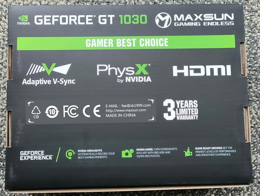maxsun GEFORCE GT 1030 2GB GDDR5 Video Graphics Card GPU Mini ITX Design, New Architecture & Fast Performance Than 2GD4, HDMI, DVI-D, Single Fan Cooling System