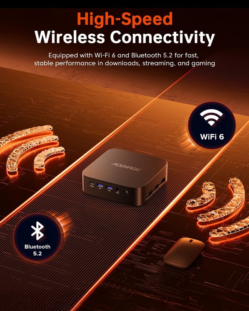 ACEMAGICIAN Kron Mini K1 Mini PC, Ryzen 7 5700U, 32GB DDR4 1TB NVMe SSD Mini Computers, Small Light Gaming PC 4K@60Hz Triple Display, Mini Desktop WiFi6 | Bluetooth 5.2 | Dual Channel | Auto Power On