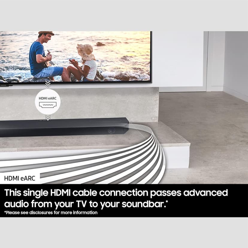 SAMSUNG HW-Q600C 3.1.2ch Soundbar w/Dolby Audio, Q-Symphony, Adaptive Sound, HDMI eARC, Game Mode Pro, Bluetooth, Acoustic Beam, Tap Sound