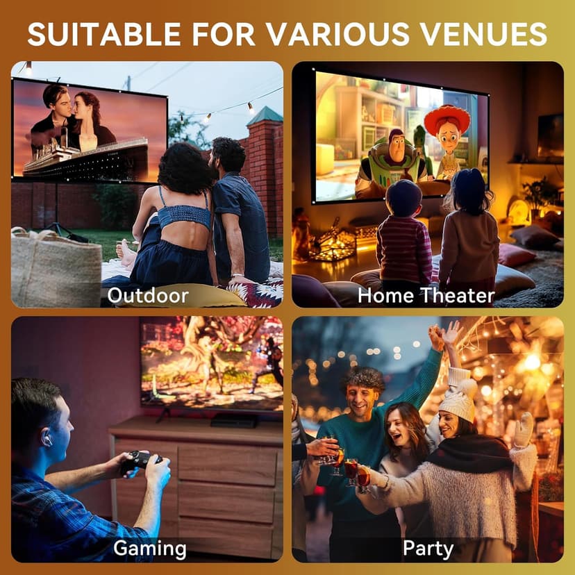 Projector with WiFi and Bluetooth, Pericat 13000L 4K Supported Native 1080P Projector, Portable Movie Outdoor Projector for Home Theater, Mini Projector Compatible w/ PC, HDMI, USB, TV Stick, PS5