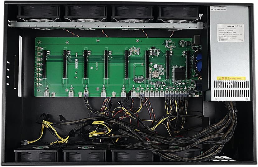 YunSPace 857 Mining Machine Motherboard,8 GPU Slots Miining Machine System,Adjustable Wind Speed Miner Barebone Motherboard with SSD,RAM(Without GPU)