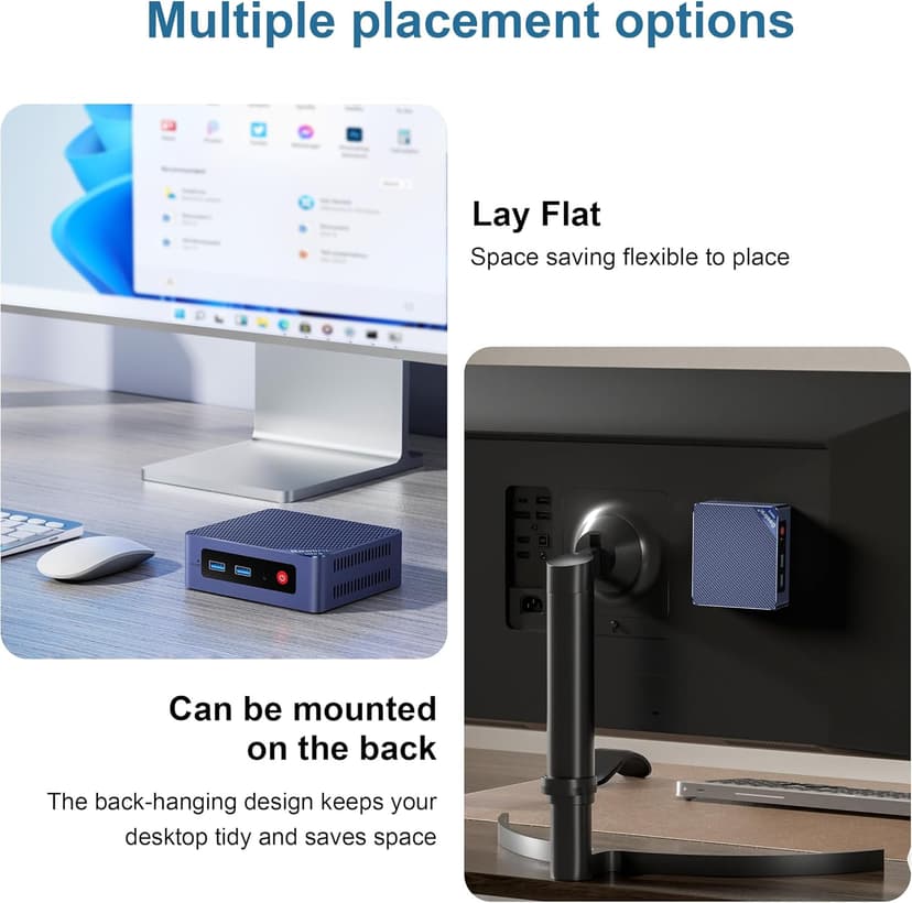 Beelink Mini PC, Mini S12 Pro Intel 12th N100(Up to 3.4GHz), 16GB DDR4 500GB M.2 SSD, Desktop Computers Support 4K Dual HDMI Display/WiFi6/BT5.2/USB3.2/1000Mbps LAN/WOL Home/Office